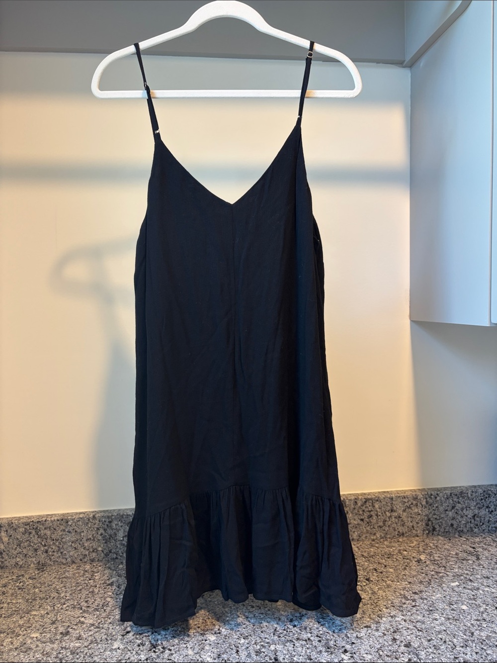 Lulu's Black Sleeveless Slip Dress with Ruffle Hem - Picture 3 of 4